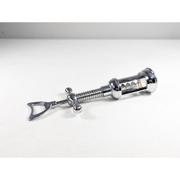 Vintage Silver toned metal wine corkscrew and soda / beer bottle opener - Picture 10 of 10